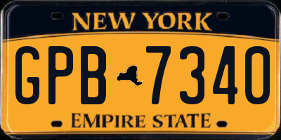NY license plate GPB7340