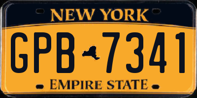 NY license plate GPB7341