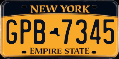 NY license plate GPB7345