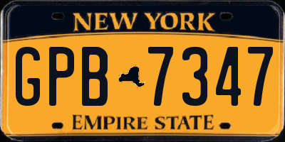NY license plate GPB7347