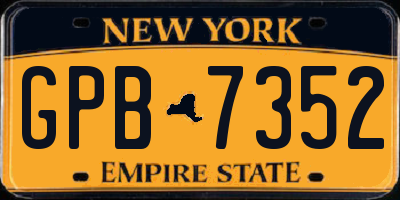 NY license plate GPB7352