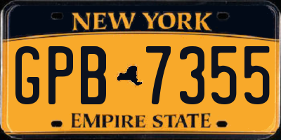 NY license plate GPB7355