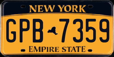 NY license plate GPB7359
