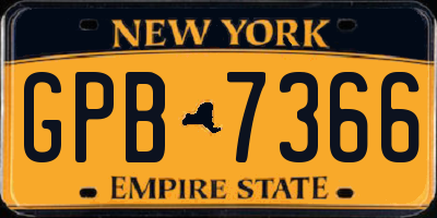 NY license plate GPB7366
