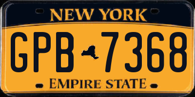 NY license plate GPB7368