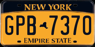 NY license plate GPB7370