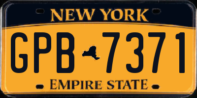 NY license plate GPB7371