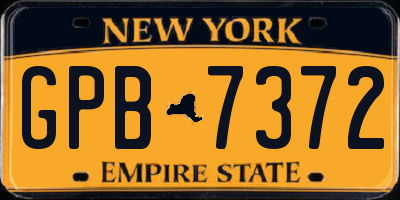 NY license plate GPB7372
