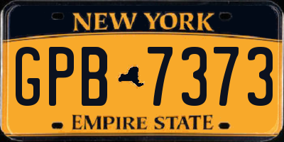 NY license plate GPB7373