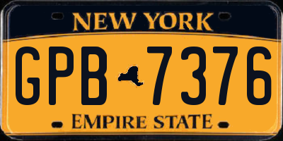 NY license plate GPB7376