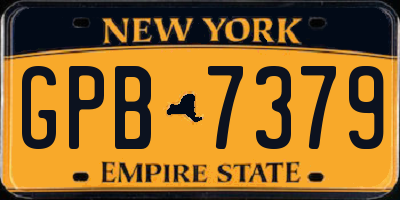NY license plate GPB7379