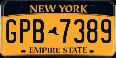 NY license plate GPB7389