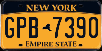 NY license plate GPB7390