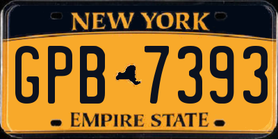 NY license plate GPB7393