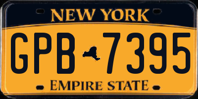 NY license plate GPB7395