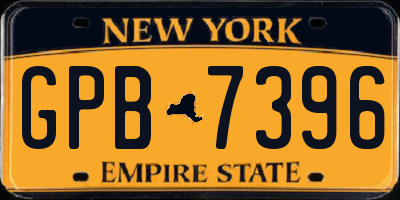 NY license plate GPB7396