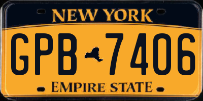 NY license plate GPB7406