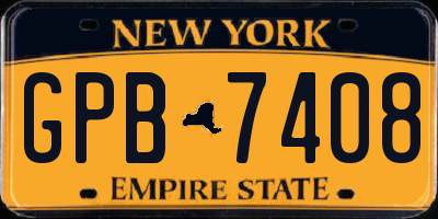 NY license plate GPB7408