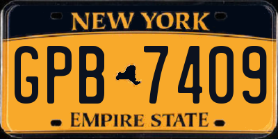 NY license plate GPB7409