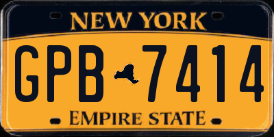NY license plate GPB7414