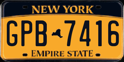 NY license plate GPB7416