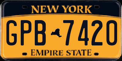 NY license plate GPB7420