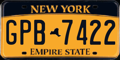 NY license plate GPB7422