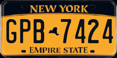 NY license plate GPB7424