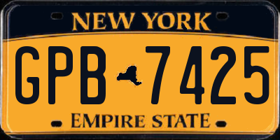NY license plate GPB7425