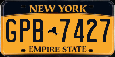 NY license plate GPB7427