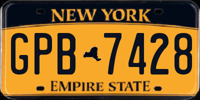 NY license plate GPB7428