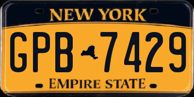 NY license plate GPB7429