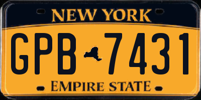 NY license plate GPB7431