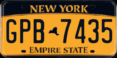 NY license plate GPB7435