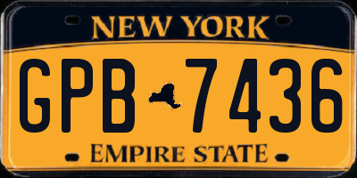 NY license plate GPB7436