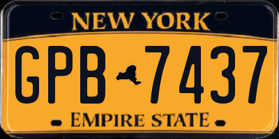 NY license plate GPB7437