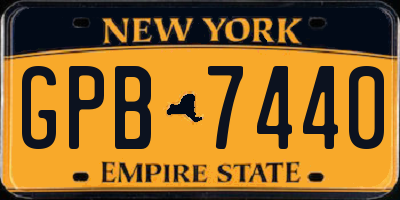 NY license plate GPB7440