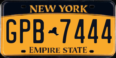 NY license plate GPB7444