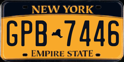NY license plate GPB7446