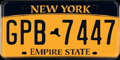 NY license plate GPB7447