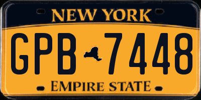 NY license plate GPB7448