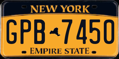 NY license plate GPB7450