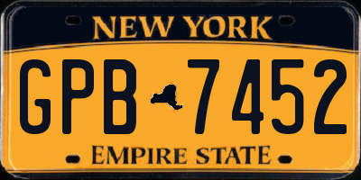 NY license plate GPB7452