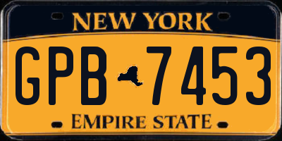 NY license plate GPB7453