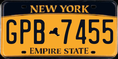 NY license plate GPB7455