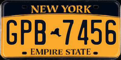 NY license plate GPB7456