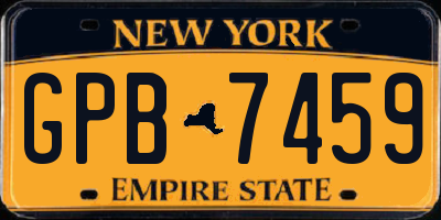 NY license plate GPB7459