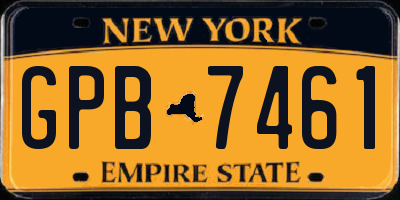 NY license plate GPB7461