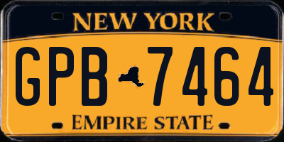 NY license plate GPB7464