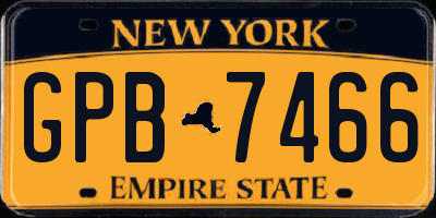 NY license plate GPB7466